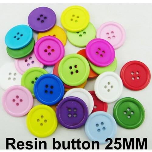 25PCS 25MM Mixed Dyed RESIN Buttons Brand Line Button Round Coat Boots Sewing Clothes Accessories R-286