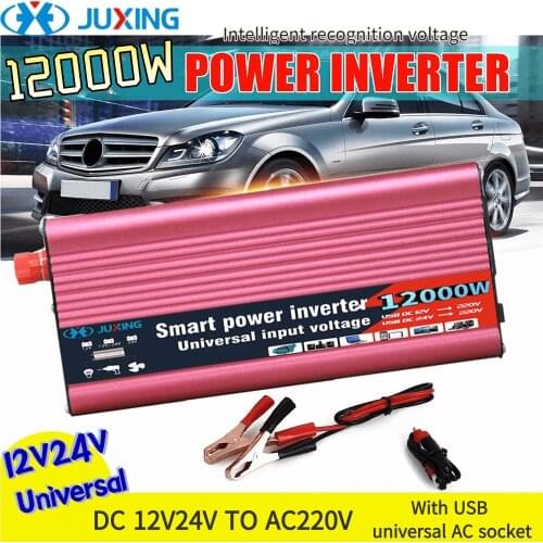 JUXING 12000W Car Power Inverter Universal DC12V/24V To 220V Converter With USB Port and Socket Use for Vehicle，Home, Outdoor