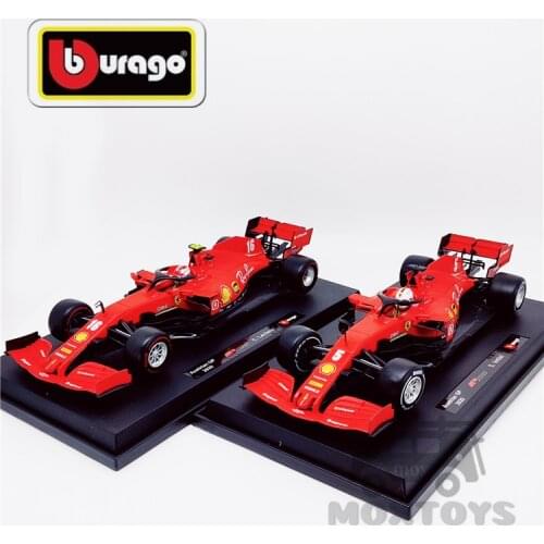 Bburago 1:18 F1 2020 Team SF1000 #5 Sebastian Vettel/ #16 Charles Leclerc Regular Matte Red Diecast Racing Car
