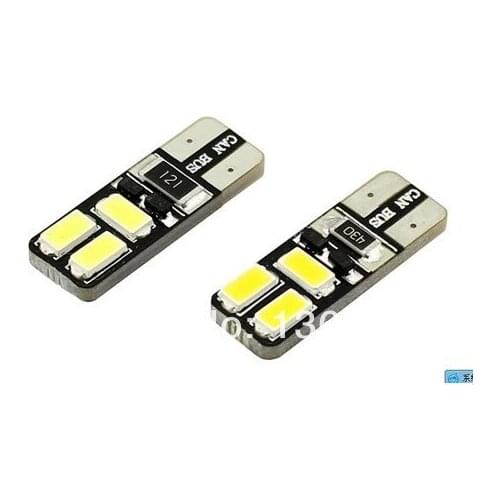 Free Shipping 10 Pieces/Lot 2 X Can-bus T10 Bulb Bombilla 2.5W LED 6-SMD 5630 Blanco White Weib W5W Gift