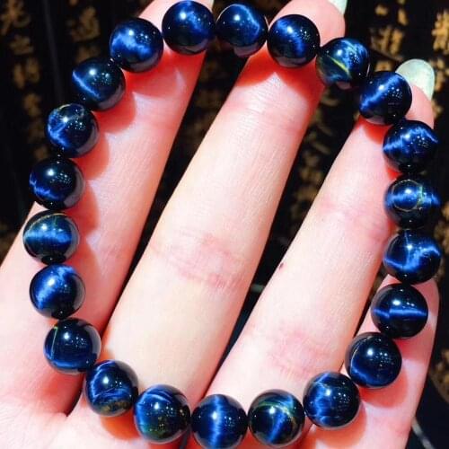 Top Quality Natural Blue Pietersite Bracelet 8.2mm Round Beads Women Men Stretch Crystal Blue Namibia Stone AAAAA