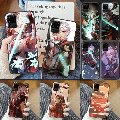 Genshin Impact Kaedehara Kazuha Phone case For Samsung Galaxy Note 4 8 9 10 20 S8 S9 S10 S10E S20 Plus UITRA Ultra black trend