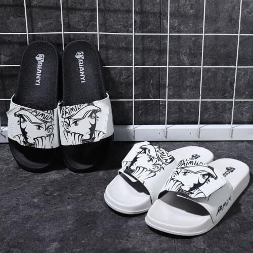 Home travel slippers autumn winter lovers' indoor home use antiskid thick soled warm Velcro slippers womens one line slippers