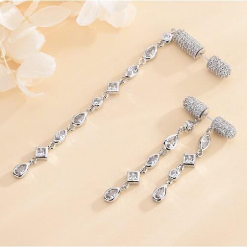 European and American zircon earrings ladies fashion diamond-encrusted temperament matching accessories