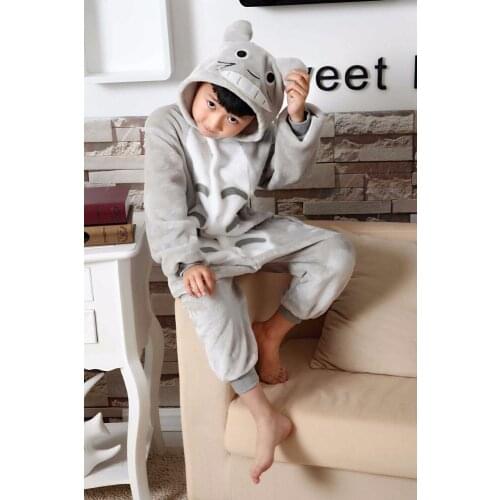 My Neighbor TOTORO Flannel Sleepwear Totoro Halloween Cosplay Kids Girls Boys Pajamas Autumn Winter Onesie Jumpsuit SA1382