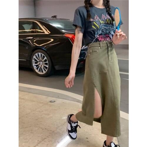 Retro Tide Print T-shirt Womens Summer Thin Section 2021 New Hong Kong Style Loose All-match Short-sleeved Shirt