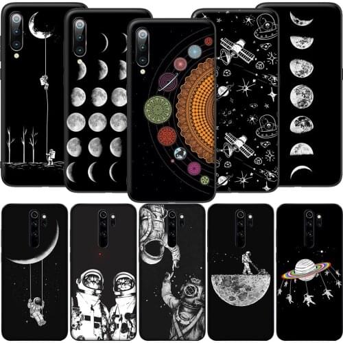 GX228 Space Moon Astronaut Soft Silicone Case for Redmi Note 4X 5 5A Prime 6 6A 7 7A 8 8A 8T 9 9A 9C 9S Pro Lite