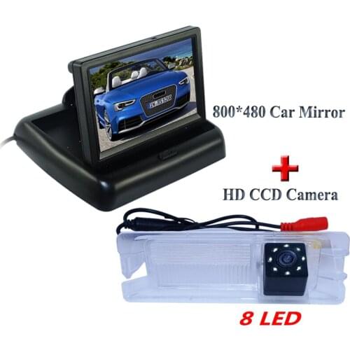 170 anlge 8 led car rearview camera with 4.3" car monitor Adapt for Nissan March for Renault Logan for Renault Sandero