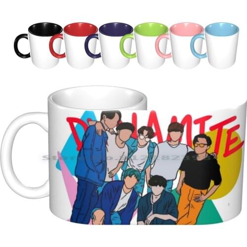 Dynamite-No Face Ceramic Mugs Coffee Cups Milk Tea Mug Dynamite Rm Jimin J Hope Suga Jin Jungkook V Retro Kpop Creative