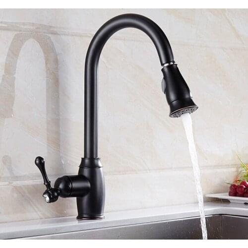 Kitchen Luxury Pull Out basin Faucet Solid Brass Swivel Pull Down Spray basin Tap Single Hole Water Tap Torneira Cozinha