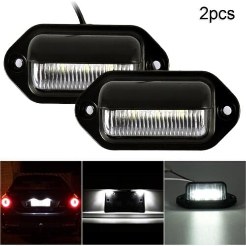 2Pcs DC 12V Reverse Rear License Plate LampCar Rear Trunk Switch Assembly License Plate Lamp Warm White Light CN(Origin)