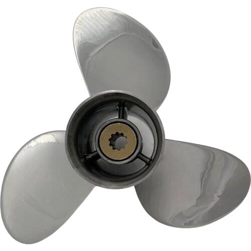Boat Propeller 9 1/4x10 for Suzuki 9.9HP-15HP 3 Blades Stainless Steel Prop SS 10 Tooth RH OEM NO: 58100-93733-019 9.25x10