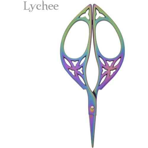 Lychee Life Vintage Stainless Steel Leaves Scissors Titanium Plated Sewing Scissors Sewing Tools For Fabric Diy Sewing Supplies