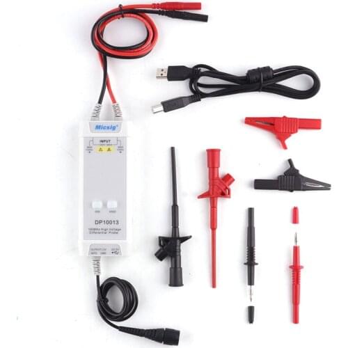 Micsig 1300V 100MHz High Voltage Differential Probe kit 3.5ns Rise Time Oscilloscope Probe Accessories 50X/500X Attenuation Rate