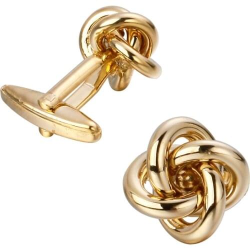 New high quality fashion golden wedding fashion Golden twist Cufflinks men Mens Long Sleeve Shirt Cufflinks