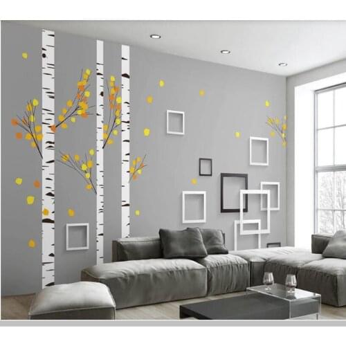 Papel de parede Modern stylish birch stereo frame 3d wallpaper,living room tv wall childern bedroom wall papers home decor mural