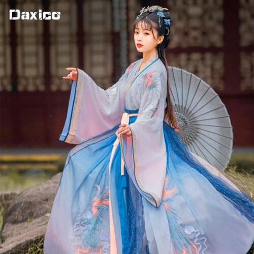 Hanfu Dress Chinese Style Female/Women Elegant Traditional Princess Dress Folk Dance Costumes Fairy Clothing Carnival Outfits
