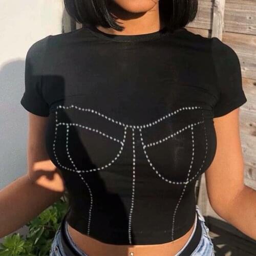 Casual Women O-neck Short Sleeve Top T-shirt Front Bustier Printed Contrast Color Crop Women Casual Short Sleeve Top T-shirt