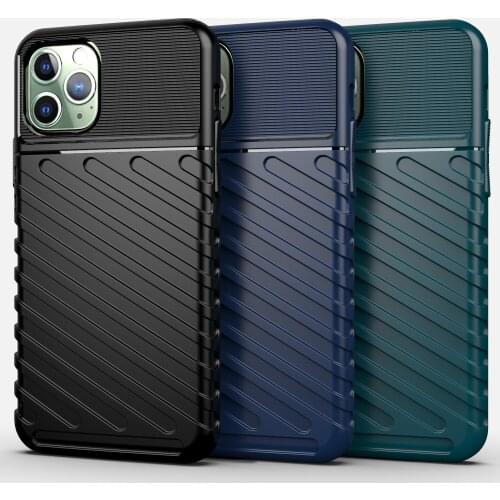 Shockproof Armor Black Blue Phone Case For iPhone 11 12 Mini Pro XS Max XR X 8 7 6s 6 Plus SE 2020 Soft Silicone TPU Back Cover