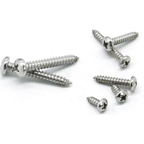 1000 Pcs Stainless Self Tapping Screws Small Electronic Screws M1 M1.2 M1.7 M2 M2.3 M2.6 M3 M3.5 Philips Round Head