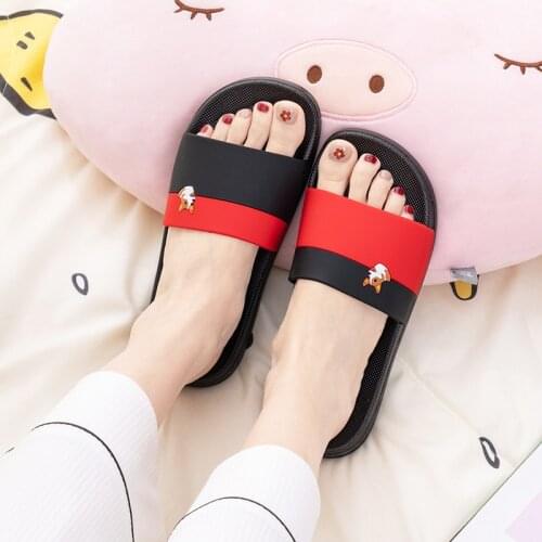 Slippers Male and Female Cartoon Wear PVC Slippers Summer Bathroom Antiskid Bath Couple Home Shoes Men Slippers Men Shoes
