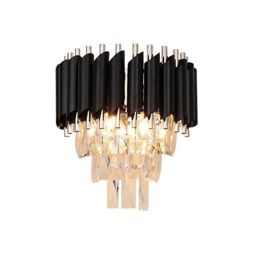 Postmodern light luxury crystal wall lamp villa hotel living room wall lamp simple modern Hong Kong style bedroom bedside lamp