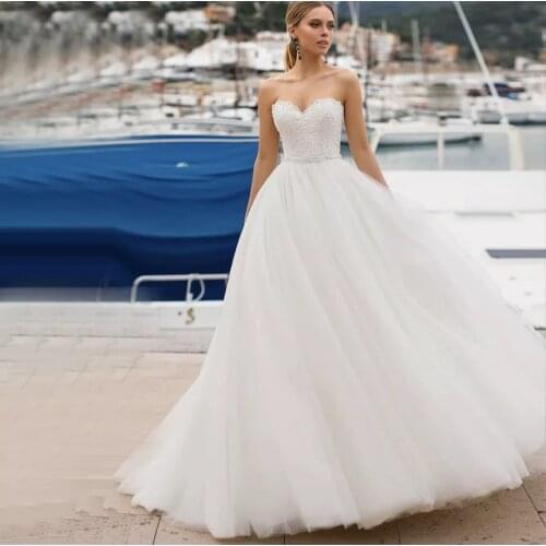 Wedding Dresses Sweetheart Beaded Ruffled Organza Princess Ball Gown Bridal Wedding Gowns robe de mariee