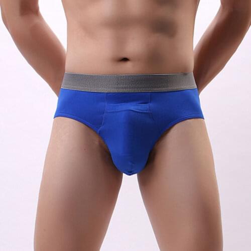 Sexy Men Plus Size Ice Silk Smooth Briefs Big Penis Pouch Breathable Underwear U Convex Pouch Thong Male Underpants Gay Wear 9