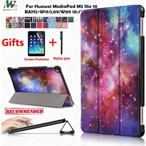 Ultra Slim Painted Case For Huawei MediaPad M5 lite 10 BAH2-W19/L09/W09 10.1"Tablet PC stand cover for huawei M5 lite 10 case