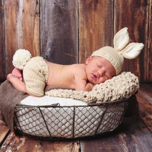 Newborn Baby Girl Boy Rabbit Crochet Knit Costume Prop Outfits Photo Photography