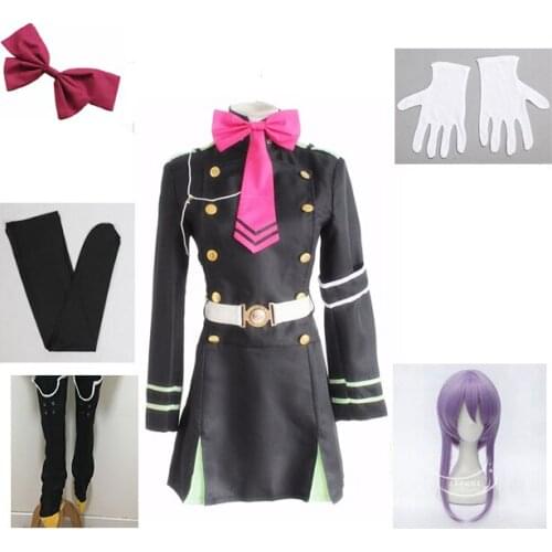 Japanese seraph anime from the end no hiph hiiragi shinoa cosplay costumes complete uniform ensemble Seraph of the end