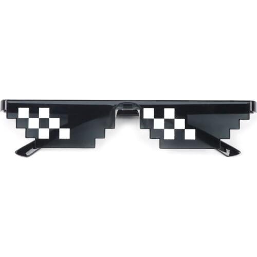 Thug Life Glasses Deal With It Glasses Pixel Women Men Black Mosaic Sunglasses Kid Toys