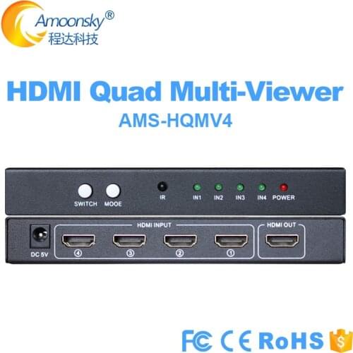 1080P 3D 4x1 HDMI Multi-Viewer HDMI Quad Screen 4 in 1 out Real Time Multi-Viewer HDMI Seamless Switcher with IR Control