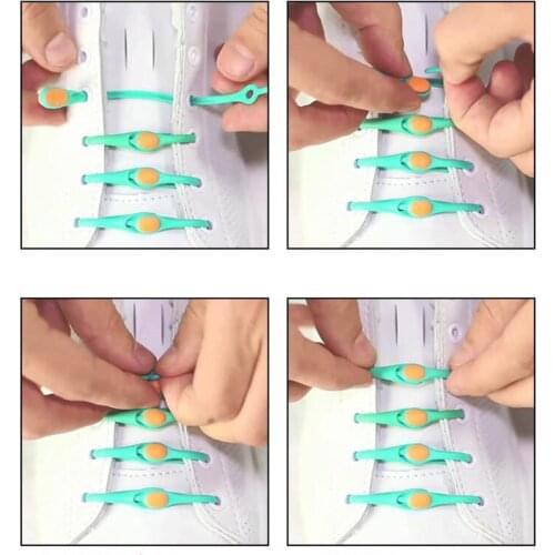 12pcs Silicone Shoelaces Special No Tie Shoelace Round Elastic Lazy Shoe Laces For Men Women All Sneakers Fit Strap Shoe Lace