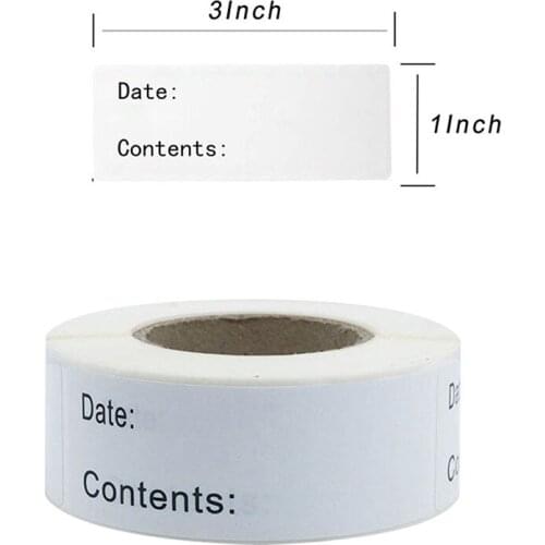 125pcs/roll Kitchen Sticker Refrigerator Freezer Food Storage Date Content Label