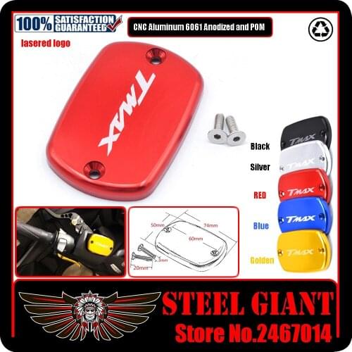 Aluminum Motorcycle Brake Fluid Fuel Reservoir Tank Cap Cover Red fits For YAMAHA T-Max 500 TMax 530