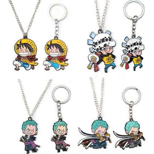 Anime Jewelry ONE PIECE Keychain Car Bag Charm Key Chain Luffy Zoro Sanji Nami Key Ring Holder Chaveiro Pendant