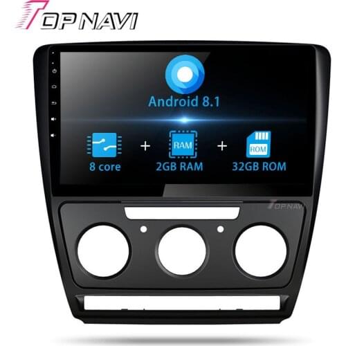 2 din Android 8.1 10.1'' Car GPS Navigation For Skoda Octavia 2007 2008 2009 2010 2011 2012 2013 No DVD Car Radio Multimedia