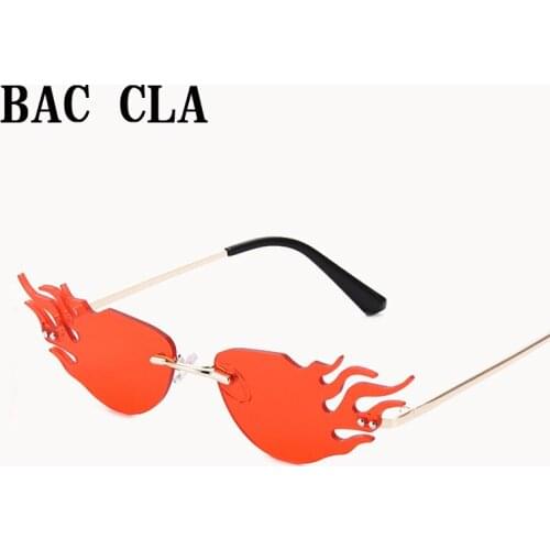BAC CLA Rimless Cat Eye Sunglasses Woman Fish Shades Sun Glasses Party Beach Eyewear UV400 Female Lentes De Sol Mujer