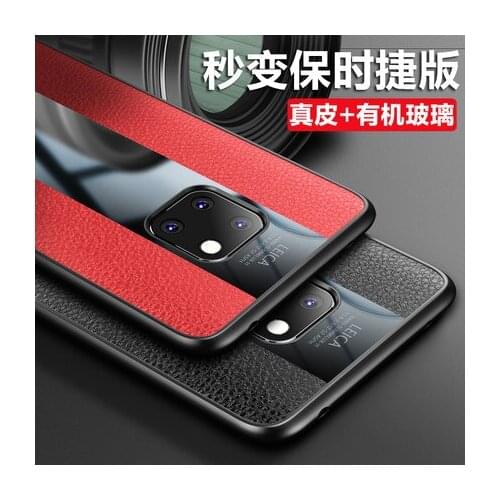 For Huawei Mate 20 Pro Case Luxury Leather Soft Silicone Plexiglass Protective Back Cover Case for huawei mate 20 20X 20Pro