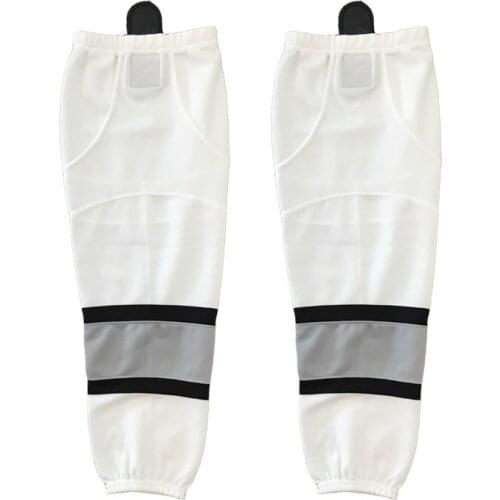 COLDINDOOR 100% Polyester white Ice Hockey Socks Cheap Shin Guards W042