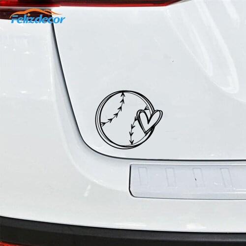 Personality Car Sticker Decoration Baseball Car Styling Vinyl Decal Accessories Car Window or Bumper Sticker Black/Silver C1147