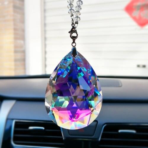 Colorful Crystal Pendant Glass Prism Rainbow Wedding Party Car Hanging Home Living Room Outdoor Garden Decoration Gift