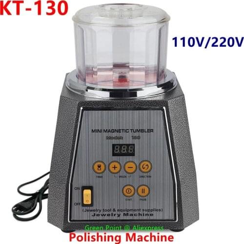 KT-130 Magnetic Tumbler Jewelry Polisher Finisher Finishing Machine, KT130 Magnetic Polishing Machine AC 110V/220V Available