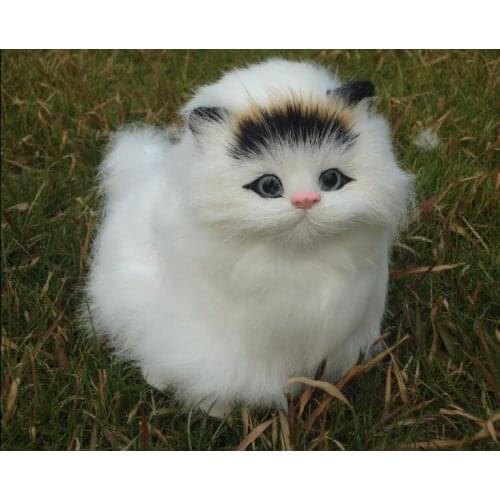 About 18x15x8cm simulation cat miaow cat doll birthday gift w5358