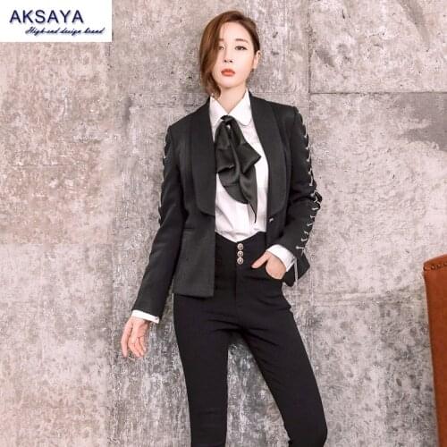 Spring Autumn Original Design Women Black Suit Jacket Retro Streetwear Fashion Personalized New Design