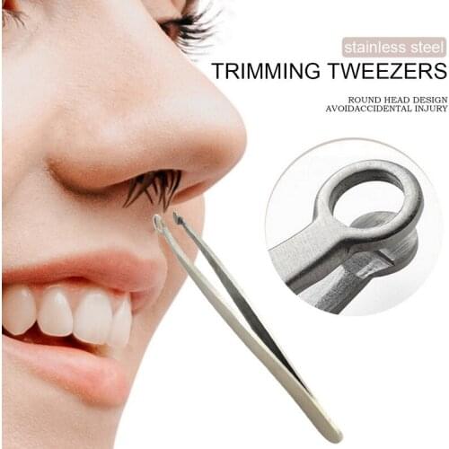 Nose Hair Trimming Tweezers Round Tip Universal Eyebrow Tweezer Perfectly Stainless Steel Nose Hair Removal Multi-tool Tweezers