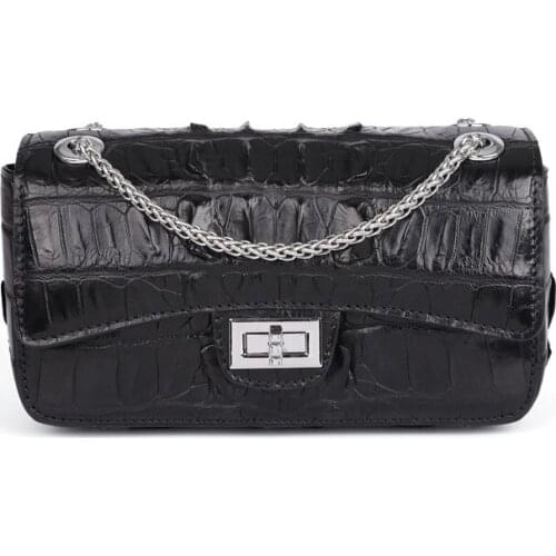 Real thailand crocodile leather women fashion shoulder bag chain cover crossbody bags