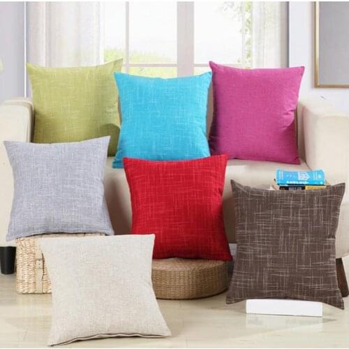 Solid Color Plain Pillowcase Polyester Cotton Linen Pillowslip Simple Home Supplies Modern Smooth Soft Comfortable Pillowcase