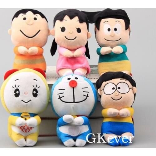 Q Version Doraemon 6 Styles Nobita Shizuka-chan Sneech Doramichan Plush Doll Soft Toys 6" 15 cm